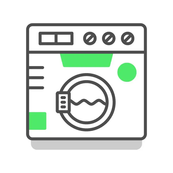 Wasmachine Creatieve Pictogrammen Desig — Stockvector