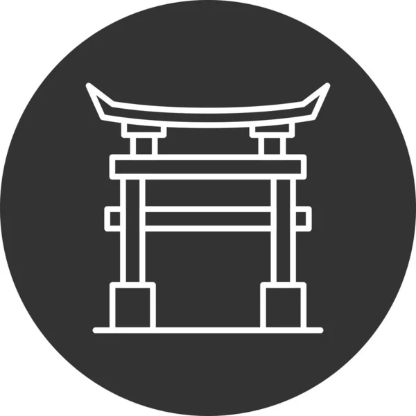 Torii Gate Kreatív Ikonok Tervezése — Stock Vector