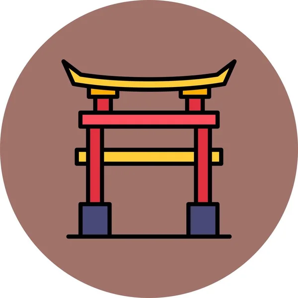 Torii Gate Creative Icons Desig — Stock Vector