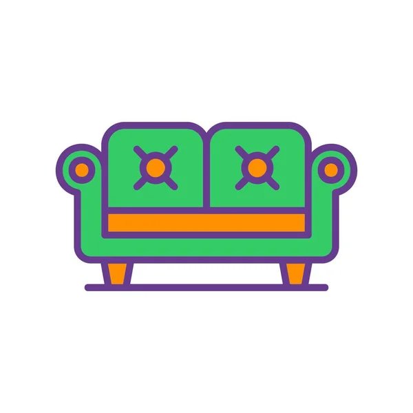 Couch Kreative Ikonen Desig — Stockvektor
