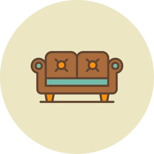 Couch Kreative Ikonen Desig — Stockvektor