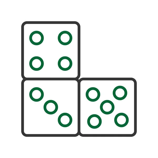 Domino Pièce Icônes Créatives Desig — Image vectorielle
