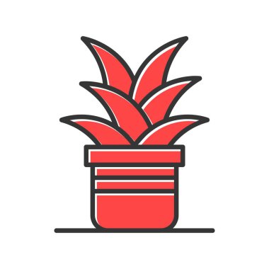 Bitki Saksısı Yaratıcı Simgeler Tasarımı