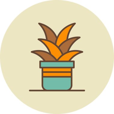 Bitki Saksısı Yaratıcı Simgeler Tasarımı