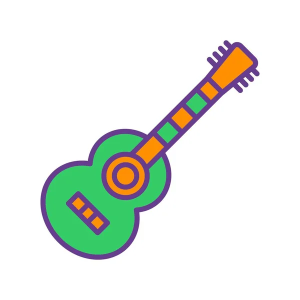 Guitarra Acústica Ícones Criativos Desig — Vetor de Stock