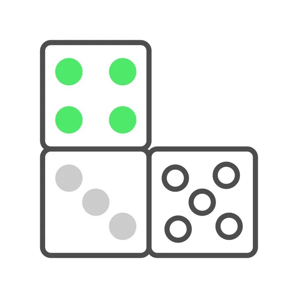 Domino Piece Kreatív Ikonok Tervezése — Stock Vector