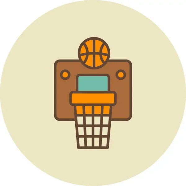 Basketball Hoop Creative Icons Desig — Vector de stock