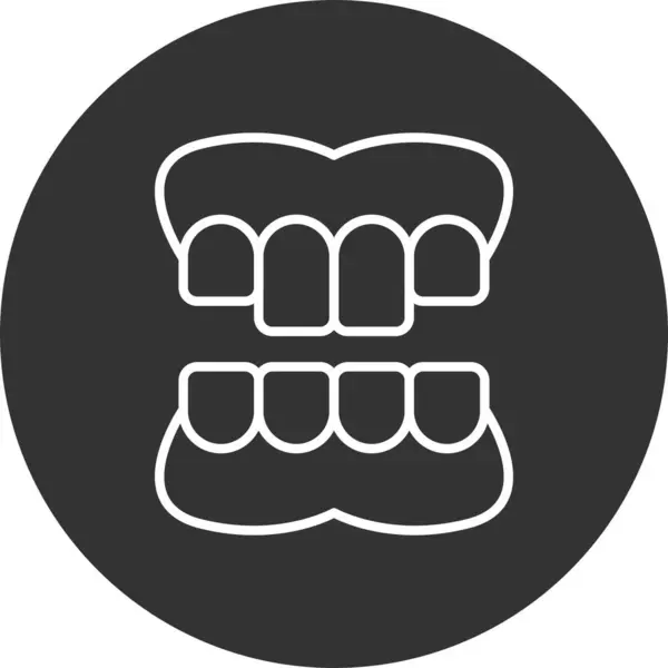 Σχέδιο Δημιουργικών Εικονιδίων Οδοντοστοιχίας — Διανυσματικό Αρχείο
