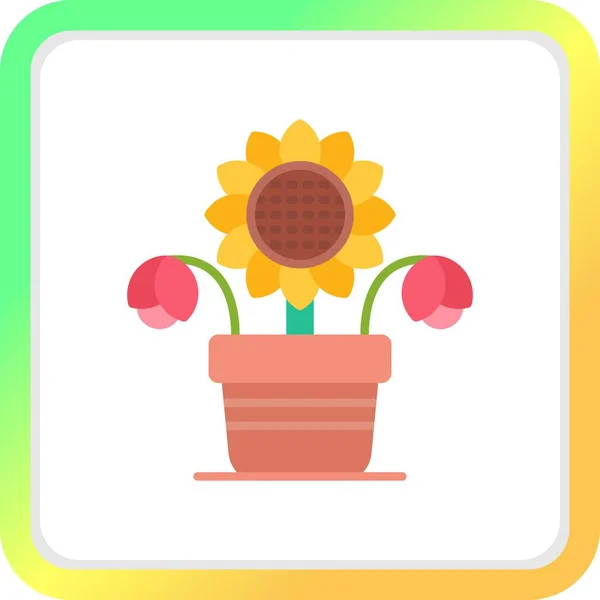 Virág Kreatív Ikonok Desig — Stock Vector
