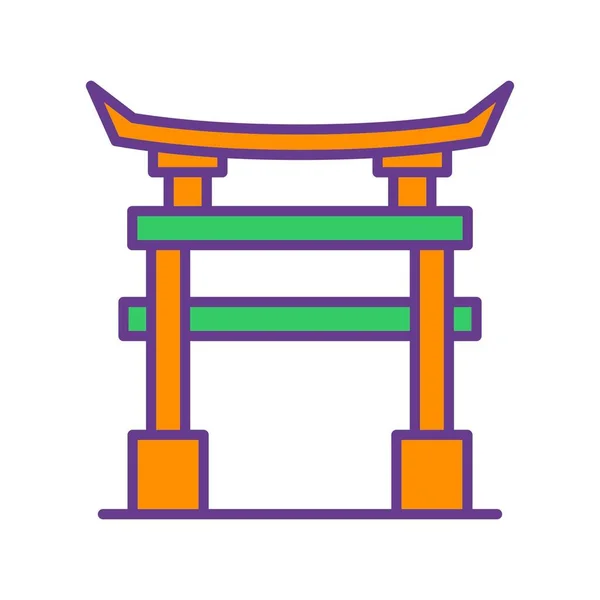 Torii Gate Creative Icons Decons — стоковый вектор
