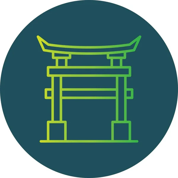 Torii Gate Ícones Criativos Desig —  Vetores de Stock