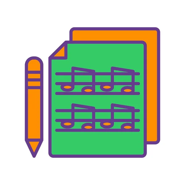 Música Partitura Iconos Creativos Desig — Vector de stock