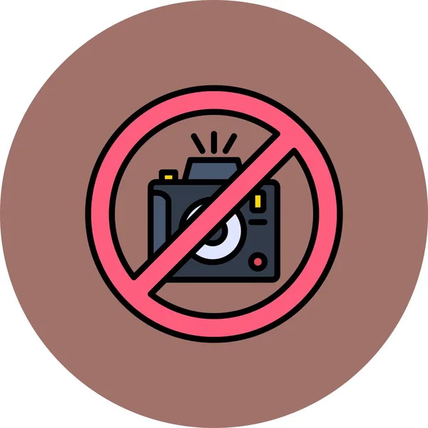 Žádné Kreativní Ikony Fotoaparátu Desig — Stockový vektor