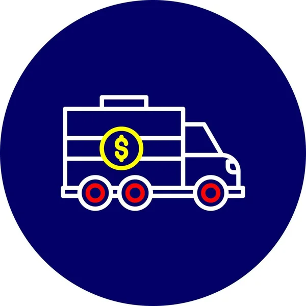 Bank Truck Kreatywne Ikony Desig — Wektor stockowy