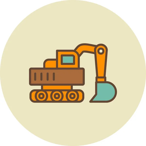 Excavator Creative Icons Desig — Stock Vector