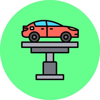 Araba Kaldırıcı Yaratıcı Simgeler Tasarımı