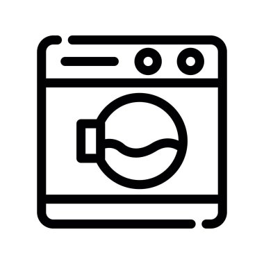 çamaşır makinesi simgesi. Web için çamaşır makinesi vektör simgelerinin özet çizimi