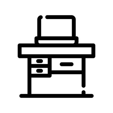 Masa simgesi vektörü beyaz arkaplanda izole edildi, masa şeffaf işareti, imza veya semboller tasarımı anahat biçiminde doğrusal biçimdedir