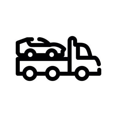 beyaz arkaplanda araba simgesi işaret sembolü çizimi