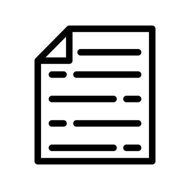 belge simgesi vektörü. İnce çizgi işareti. kontur sembolü çizimi