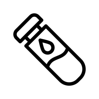 İlaç şişesi ikonu ana hat vektörü. tıbbi bakım