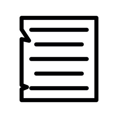 kağıt vektörü ince çizgi simgesi