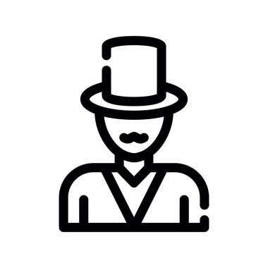 Sakallı adam. Beyaz arkaplanda izole edilmiş web tasarımı için sakal vektör simgesi olan ana hatlı adam