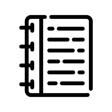 kitap ikonu vektörü. İzole edilmiş kontür sembolü gösterimi