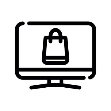 laptop alışveriş çantası simgesi, özet biçimi