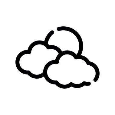 Bulut ince çizgi simgesi