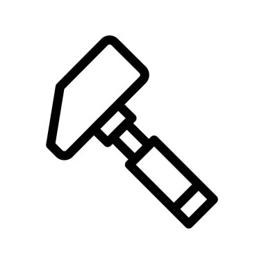 Çekiç aracı ikon vektörü. İnce çizgi işareti. izole edilmiş sınır sembolü çizimi