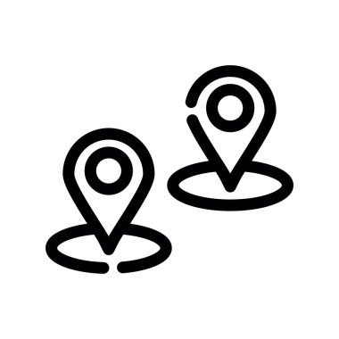 konum vektörü ince çizgi simgesi