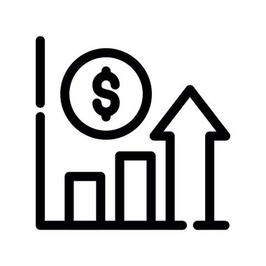finansal büyüme ince çizgi vektör simgesi