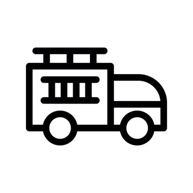 bus vektörü ince çizgi simgesi