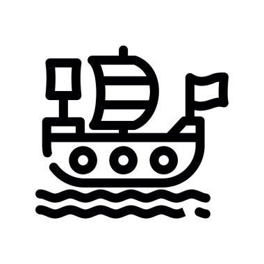 Gemi Tekne simge vektör çizim