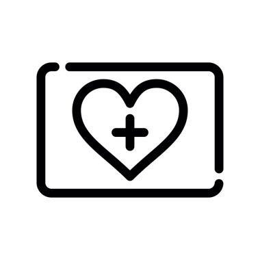 kalp vektörü ince çizgi simgesi