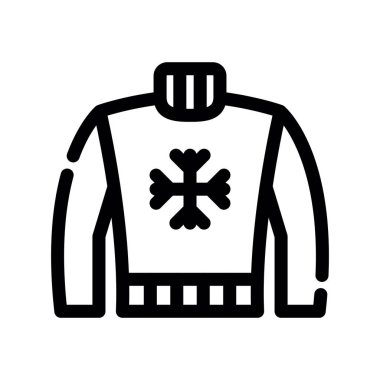 Kışın giysi ikonu taşıyıcısı. izole edilmiş sınır sembolü çizimi