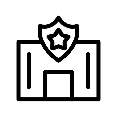 Yıldız simgesi vektörü. İnce çizgi işareti. izole edilmiş sınır sembolü çizimi