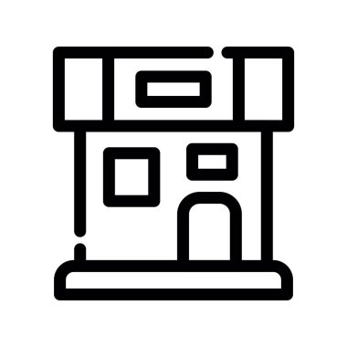 Otel ikonu. Beyaz arkaplanda özet vektör çizimi