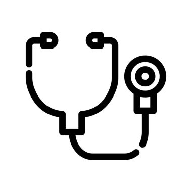 Tıbbi stetoskop çizgisi biçim vektör tasarımı