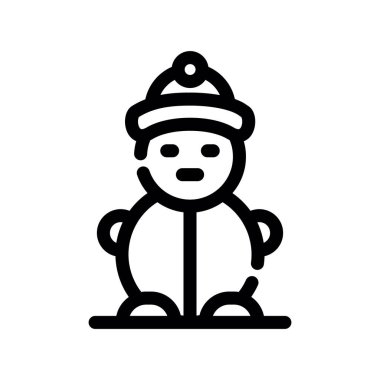 kardan adam vektörü düz çizgi simgesi