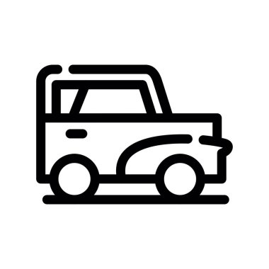 bus vektörü ince çizgi simgesi