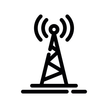 uydu anten simgesi. Beyaz arkaplanda izole edilmiş web tasarımı için kablosuz anten vektör simgesi