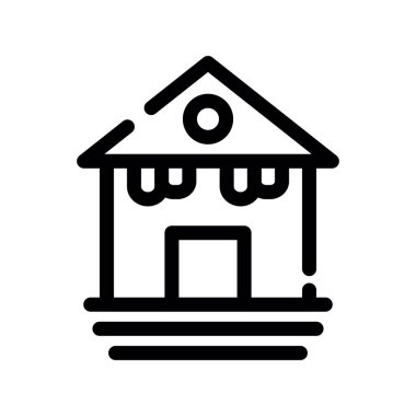 ev vektörü ince çizgi simgesi