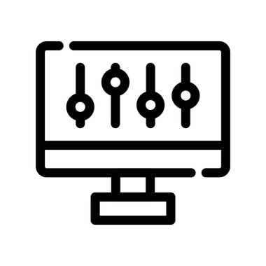 bilgisayar vektörü ince çizgi simgesi