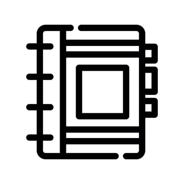 kitap ikonu vektörü. İnce çizgi işareti. İzole edilmiş kontür sembolü gösterimi