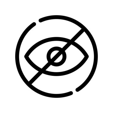 göz vektörü ince çizgi simgesi