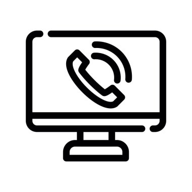 Vektör telefon simgesi, vektör illüstrasyonu