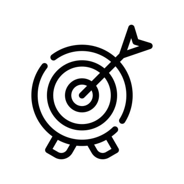 Şeffaf bir arkaplanda hedef vektör çizimi. Birinci kalite semboller. Konsept ve grafik tasarım için ince çizgi simgesi.