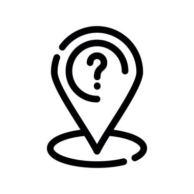 konum pin simgesi doldurulmuş dış hat biçimi